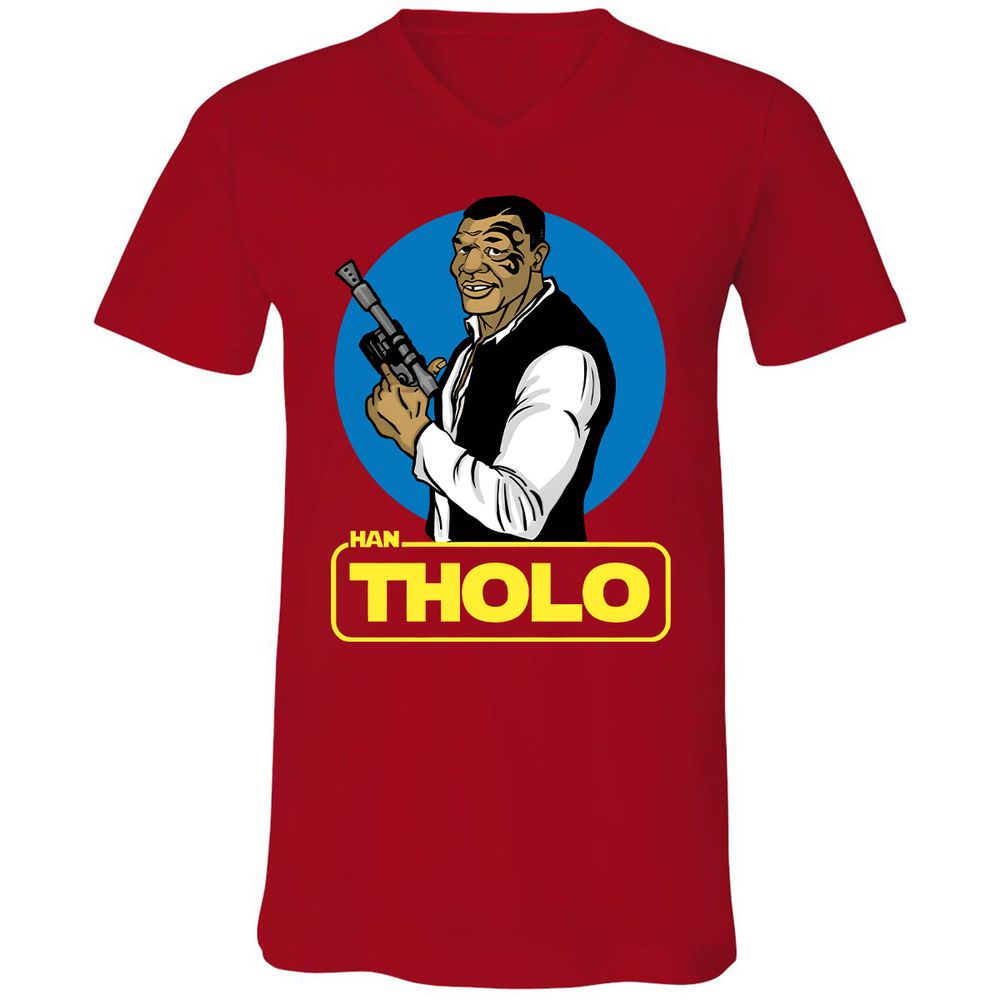 Unisex V-Neck T-Shirt - 674SR69E - Red - 3