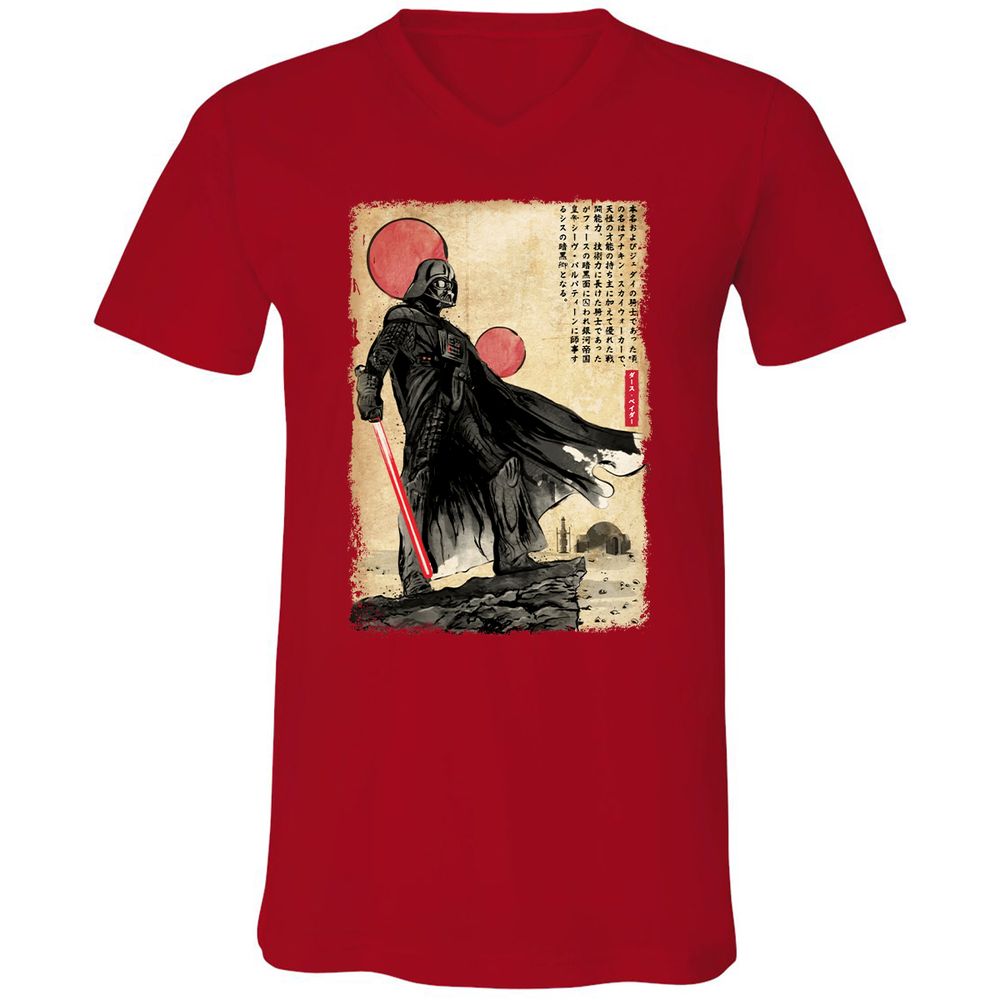 Unisex V-Neck T-Shirt - 9863N7FT - Red - 3