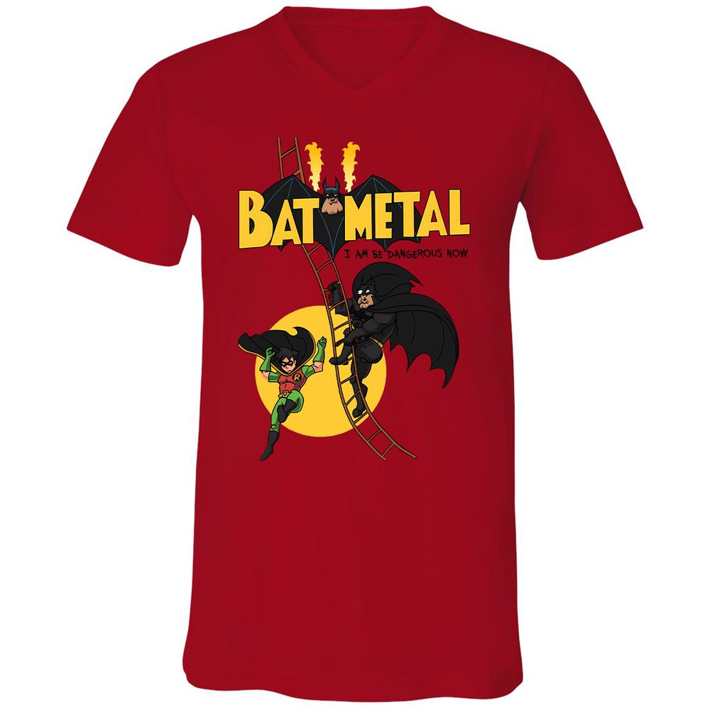 Unisex V-Neck T-Shirt - A15HXCUQ - Red - 3