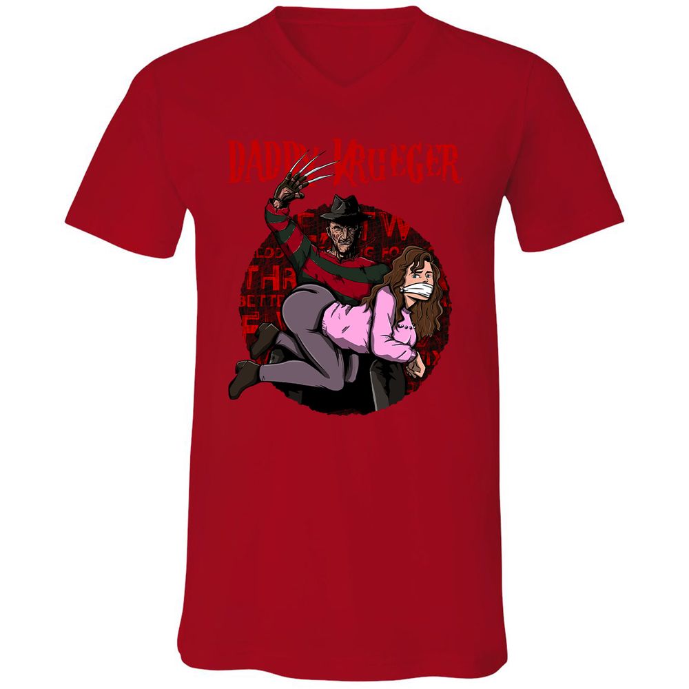Unisex V-Neck T-Shirt - YPP7BFRF - Red - 3