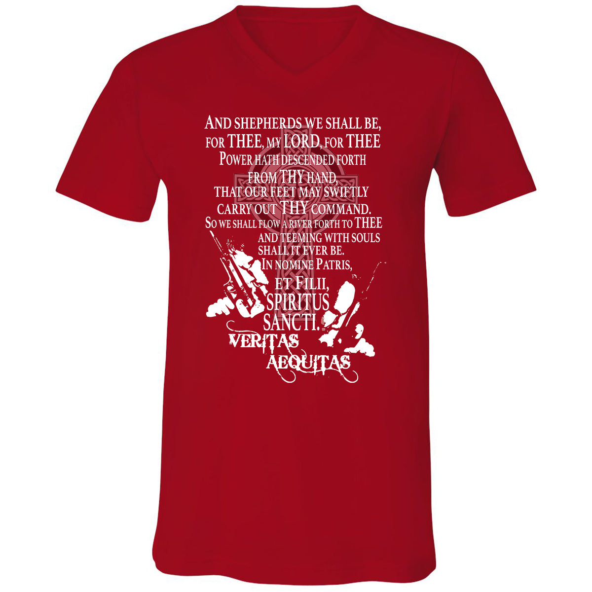 Unisex V-Neck T-Shirt - CAW5WKM2 - Red - 3