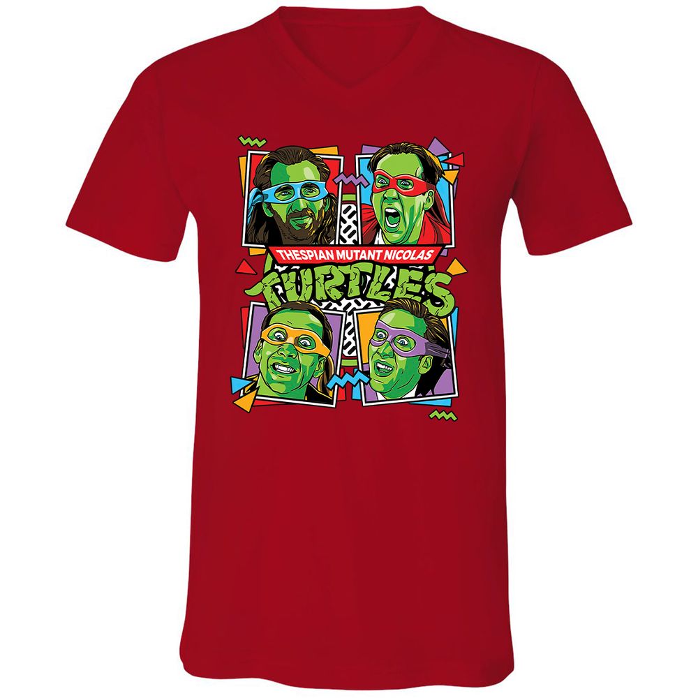 Unisex V-Neck T-Shirt - 5YAXW8UE - Red - 3