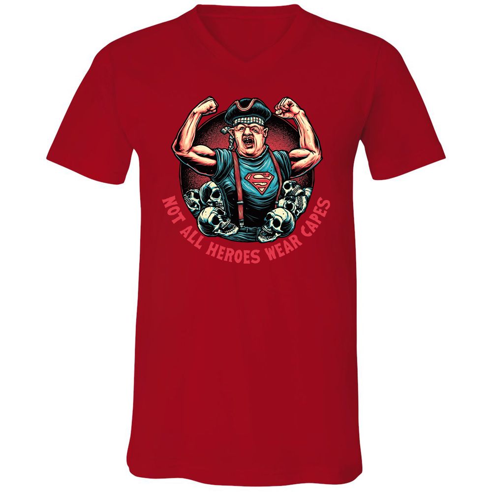 Unisex V-Neck T-Shirt - PH5UJP9T - Red - 3
