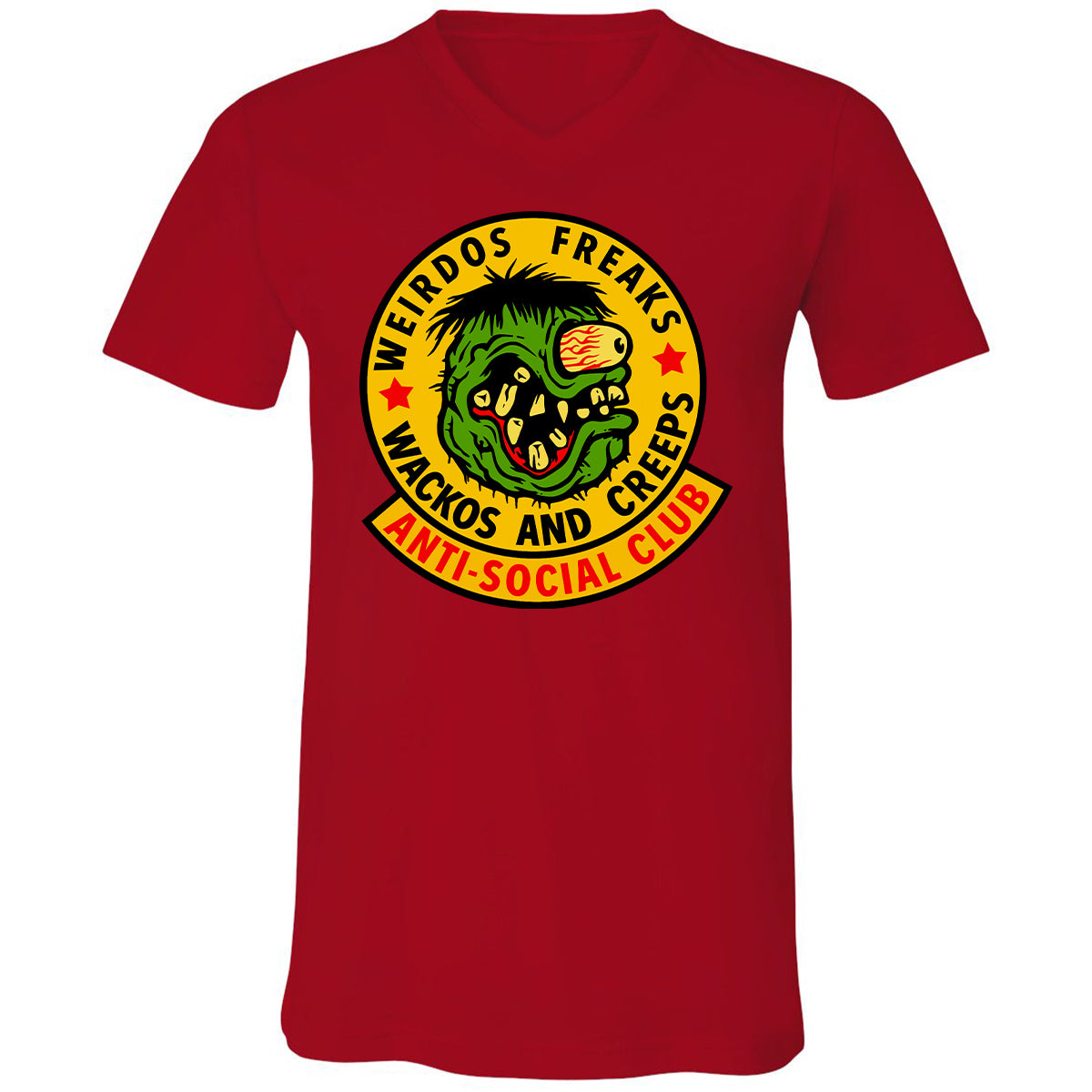 Unisex V-Neck T-Shirt - 24WZ6F8J - Red - 3