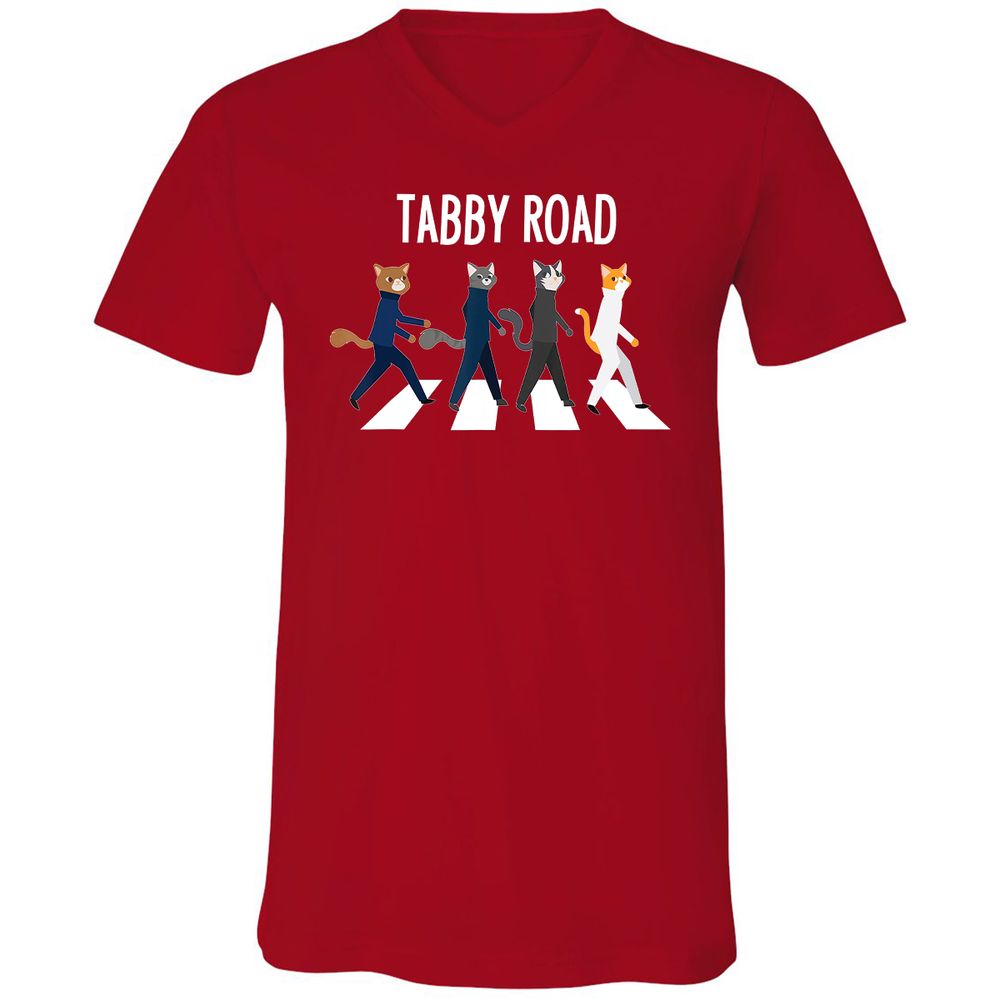 Unisex V-Neck T-Shirt - VYXQFX4R - Red - 3