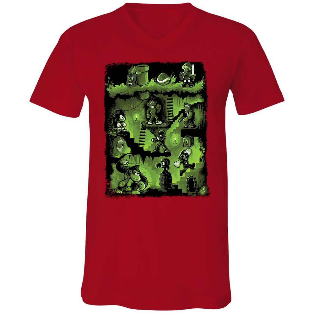 Unisex V-Neck T-Shirt - VPS9AUKL - Red - 3