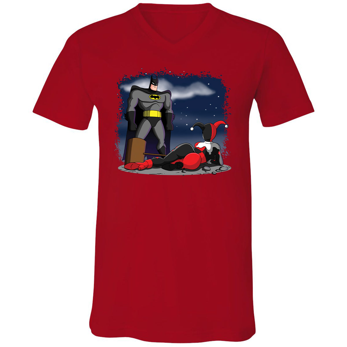 Unisex V-Neck T-Shirt - AAJ6FMAF - Red - 3