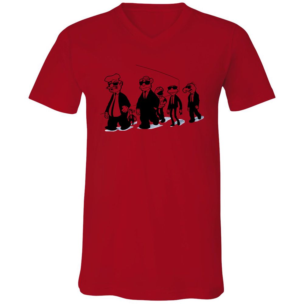Unisex V-Neck T-Shirt - 8Q43LB3F - Red - 3