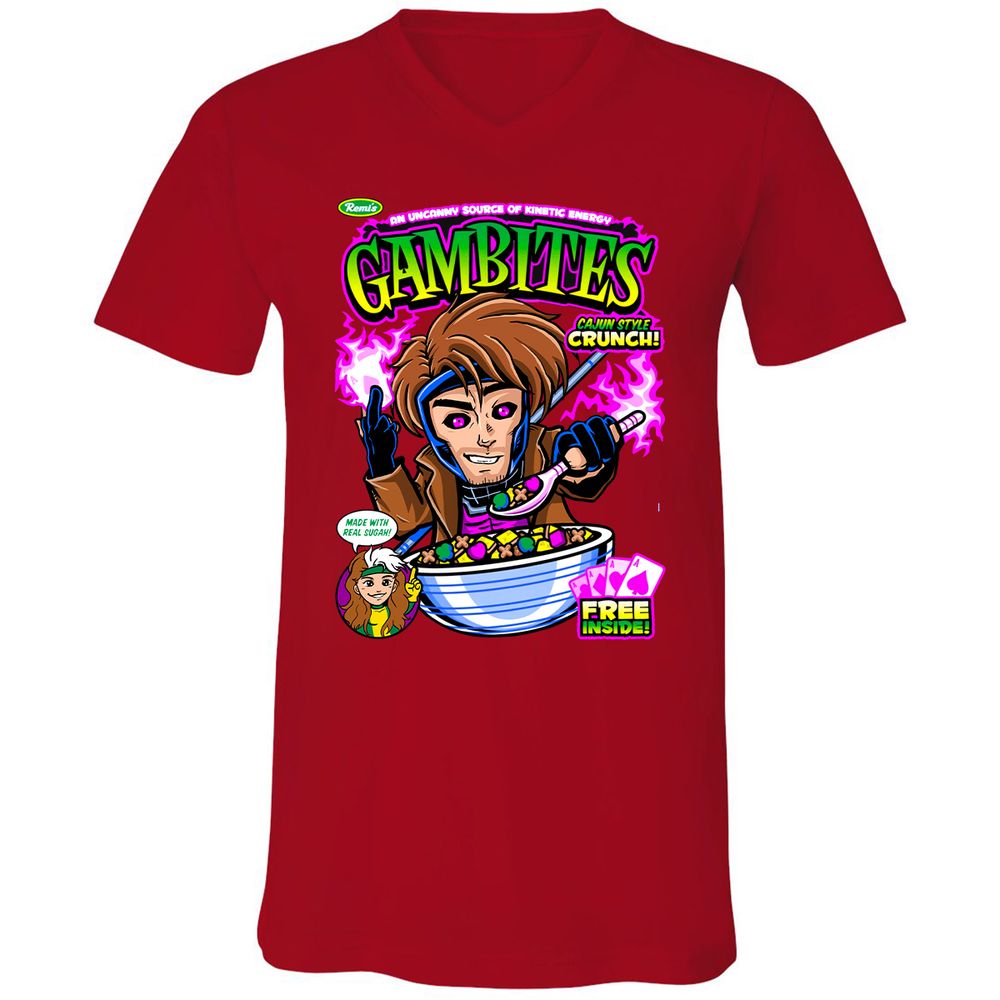 Unisex V-Neck T-Shirt - 6VLXEYAB - Red - 3