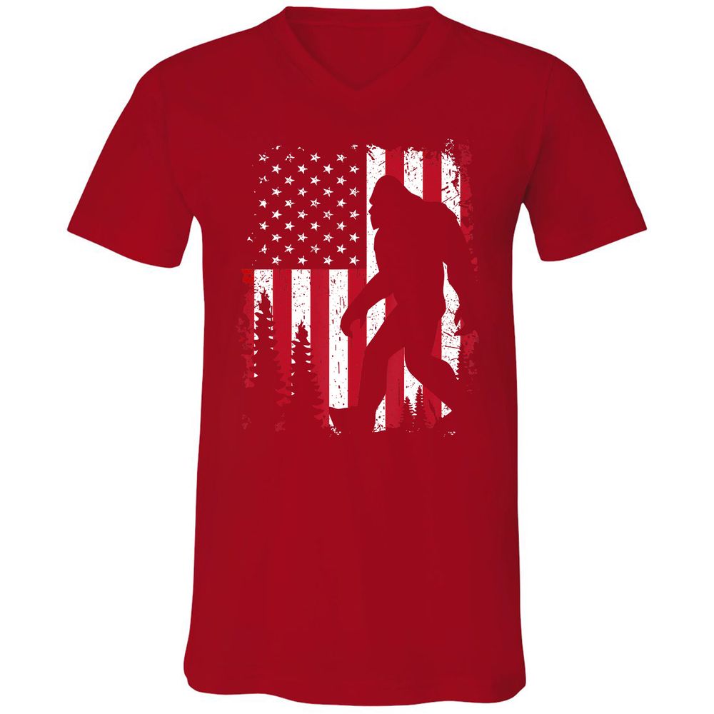 Unisex V-Neck T-Shirt - HEB91A67 - Red - 3