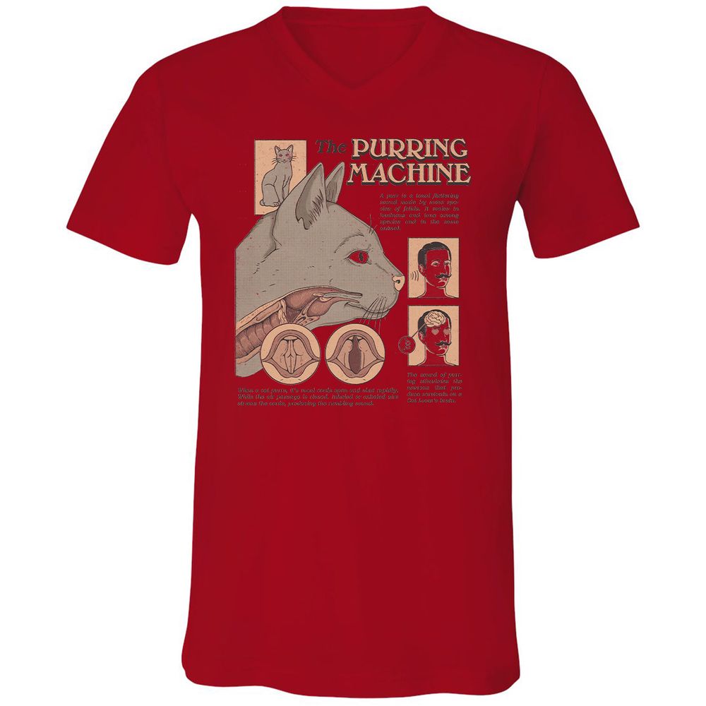 Unisex V-Neck T-Shirt - DJ8JTFLH - Red - 3