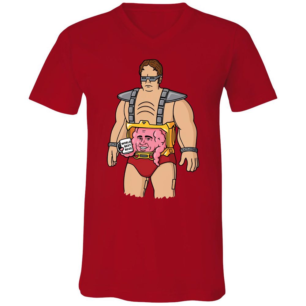 Unisex V-Neck T-Shirt - EZBMDCSV - Red - 3