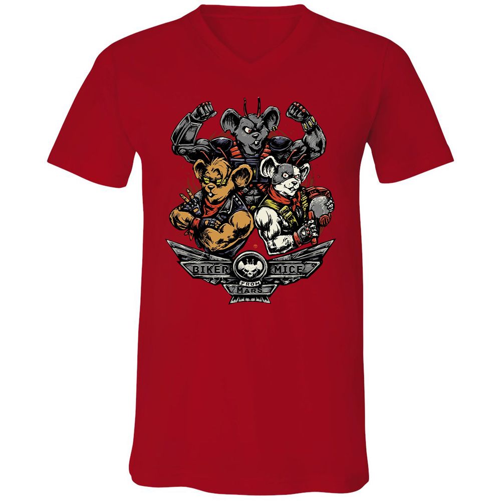 Unisex V-Neck T-Shirt - Z51R8RRB - Red - 3