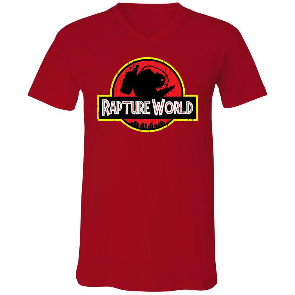 Unisex V-Neck T-Shirt - F4FF44VJ - Red - 3