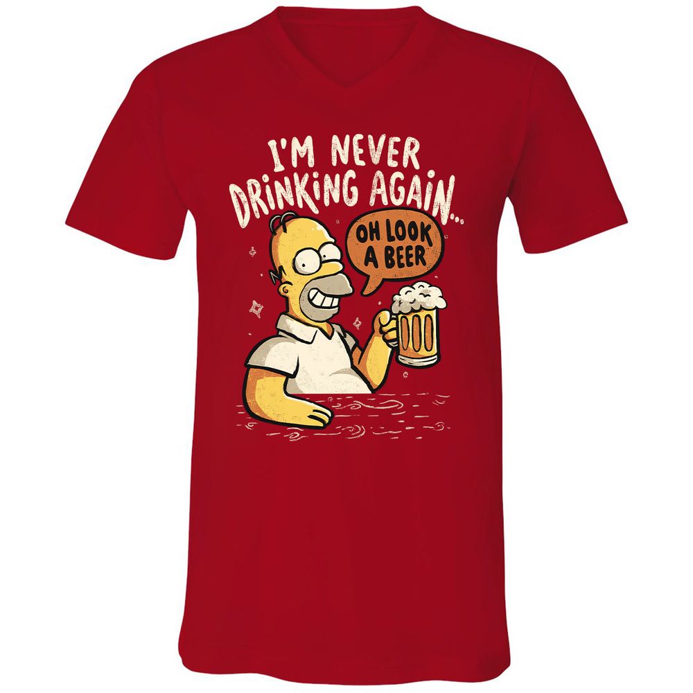 Unisex V-Neck T-Shirt - 2RRHGG28 - Red - 3