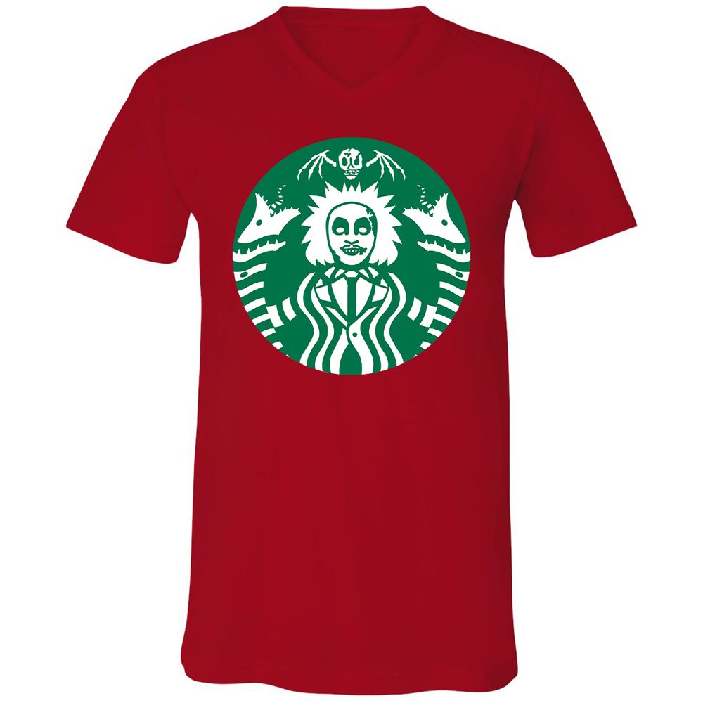 Unisex V-Neck T-Shirt - TJUA6E6P - Red - 3