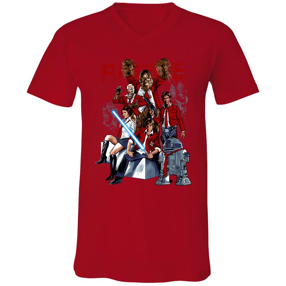 Unisex V-Neck T-Shirt - 45E5A412 - Red - 3