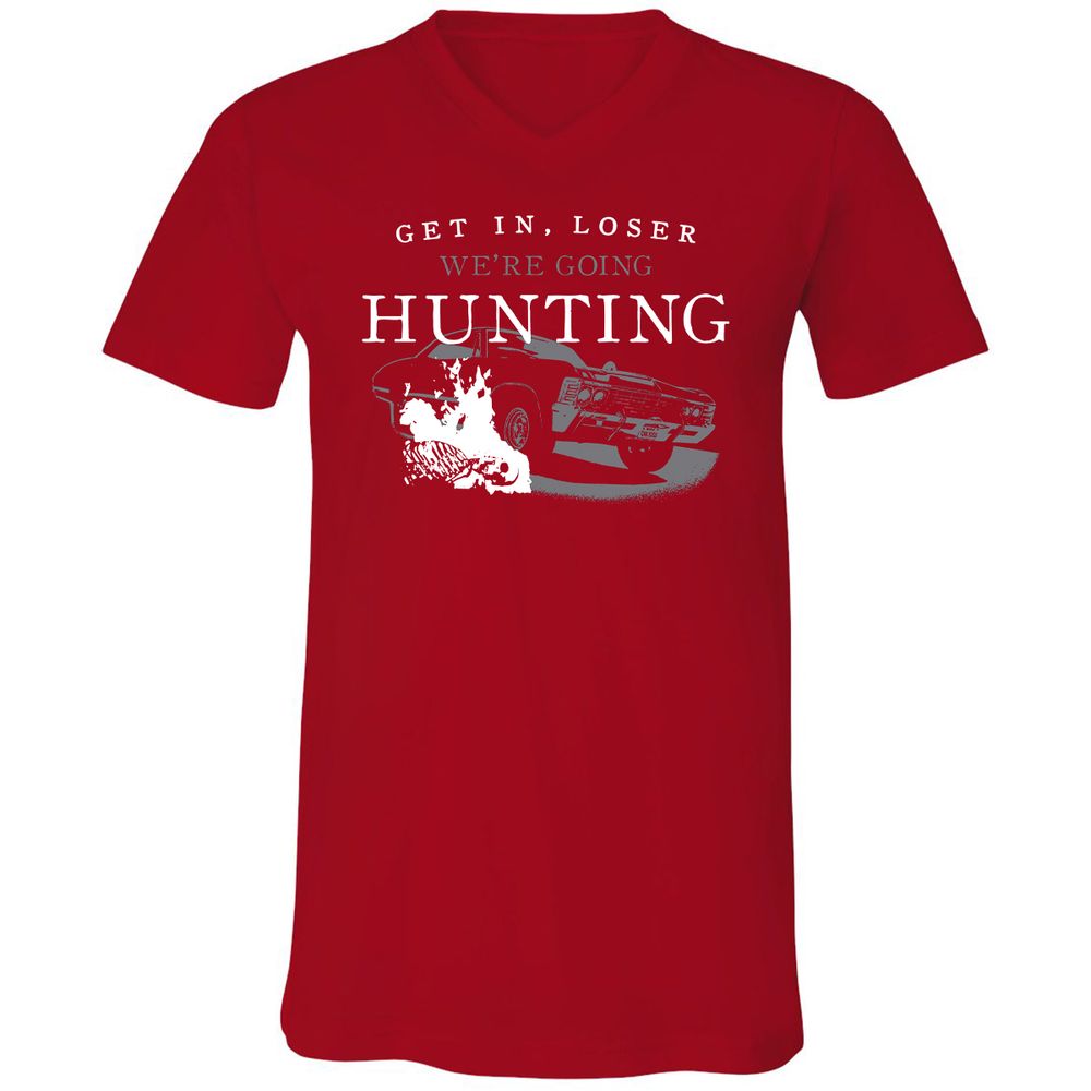 Unisex V-Neck T-Shirt - ZN4M87M7 - Red - 3