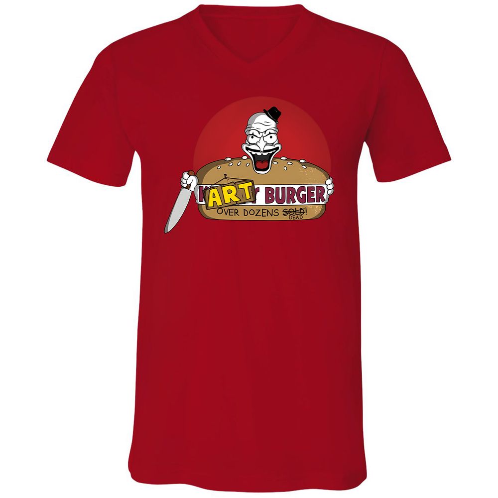 Unisex V-Neck T-Shirt - W7FASM7H - Red - 3