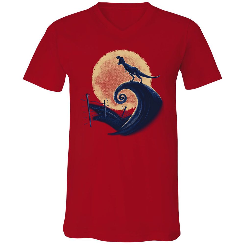 Unisex V-Neck T-Shirt - LXC479HW - Red - 3