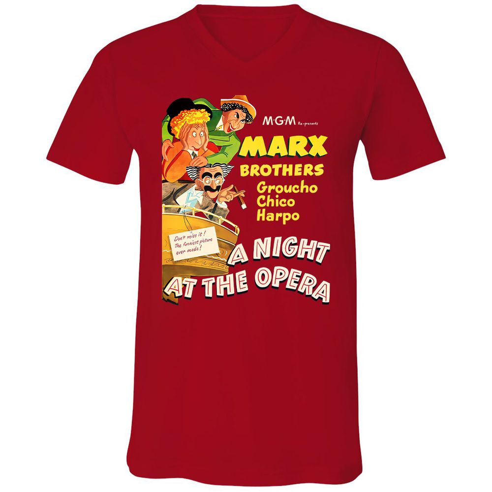 Unisex V-Neck T-Shirt - QT2X8QF3 - Red - 3