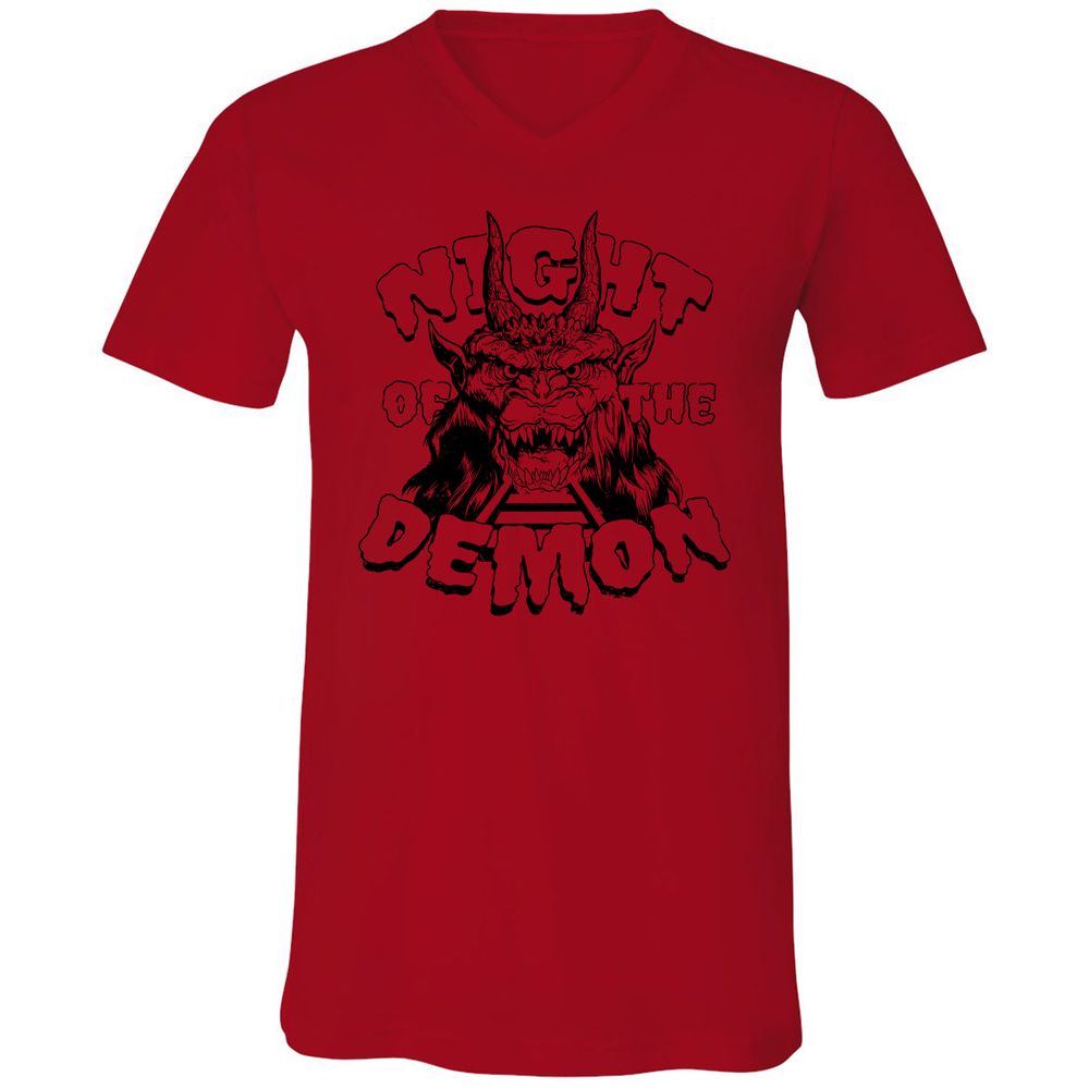 Unisex V-Neck T-Shirt - B6MJF9XZ - Red - 3