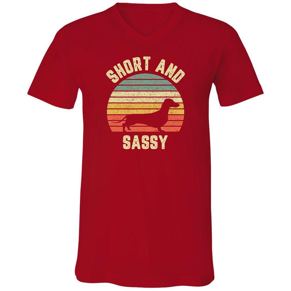Unisex V-Neck T-Shirt - XU1HRA42 - Red - 3