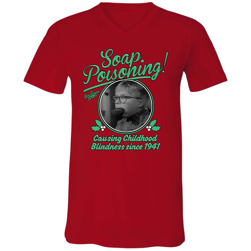 Unisex V-Neck T-Shirt - WUDW6L2W - Red - 3