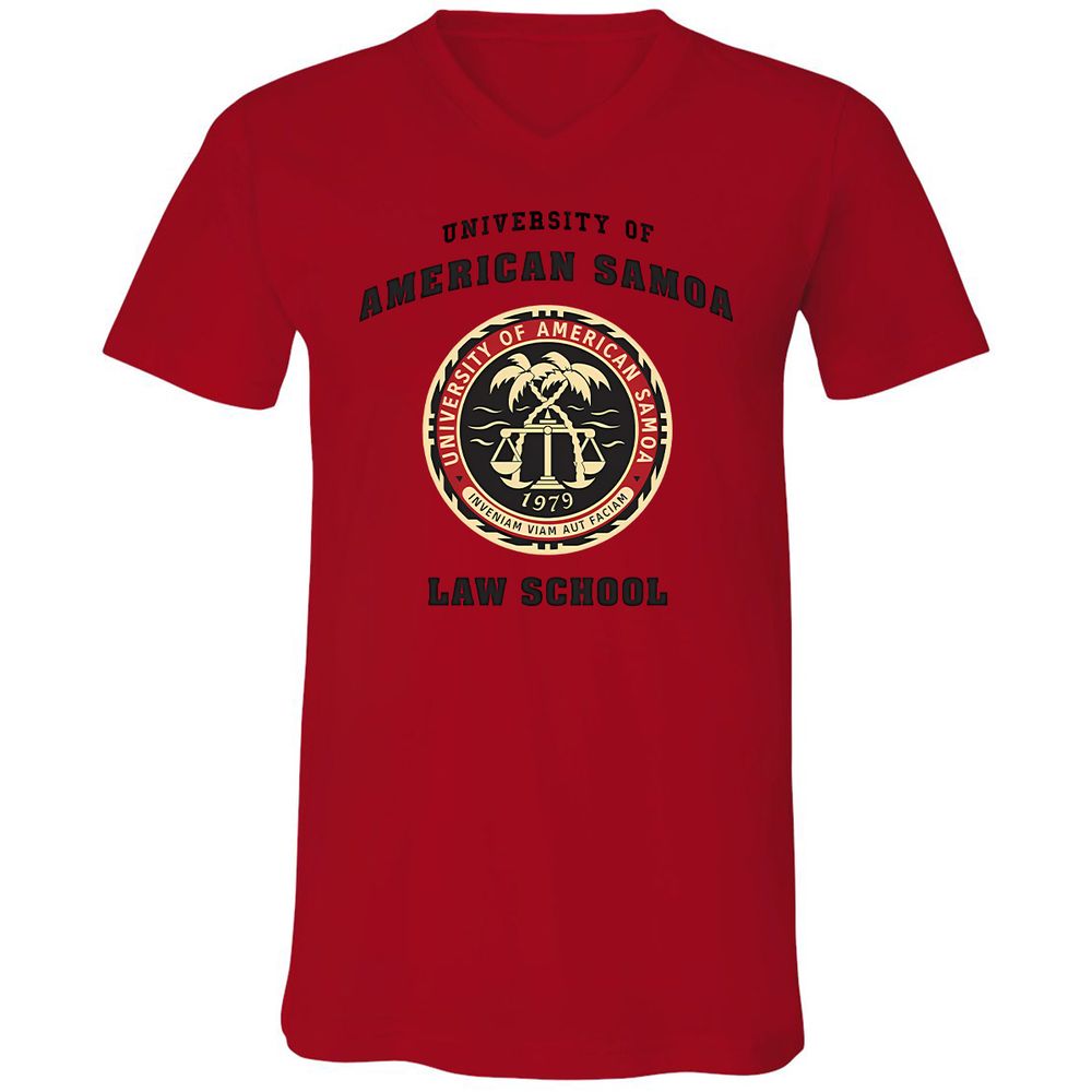Unisex V-Neck T-Shirt - D454GW7G - Red - 3