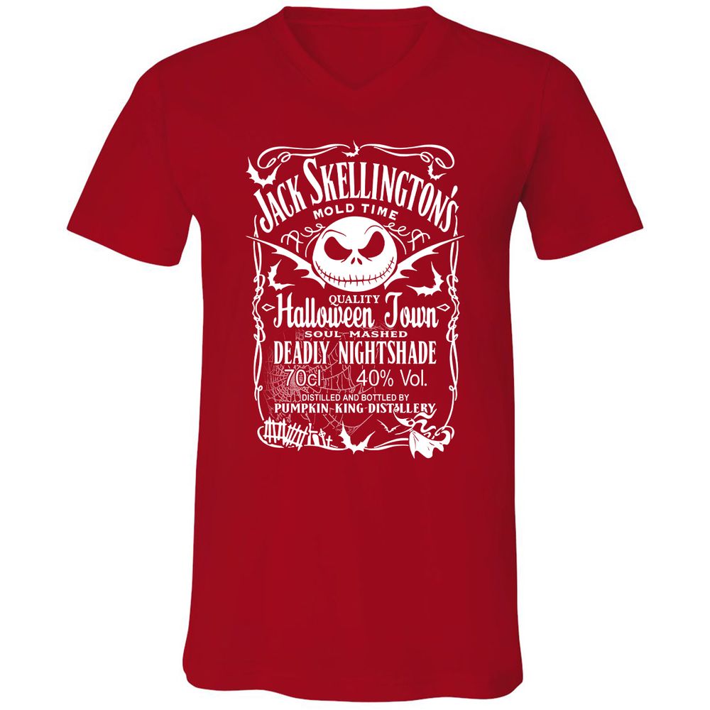 Unisex V-Neck T-Shirt - D4EQD5C7 - Red - 3