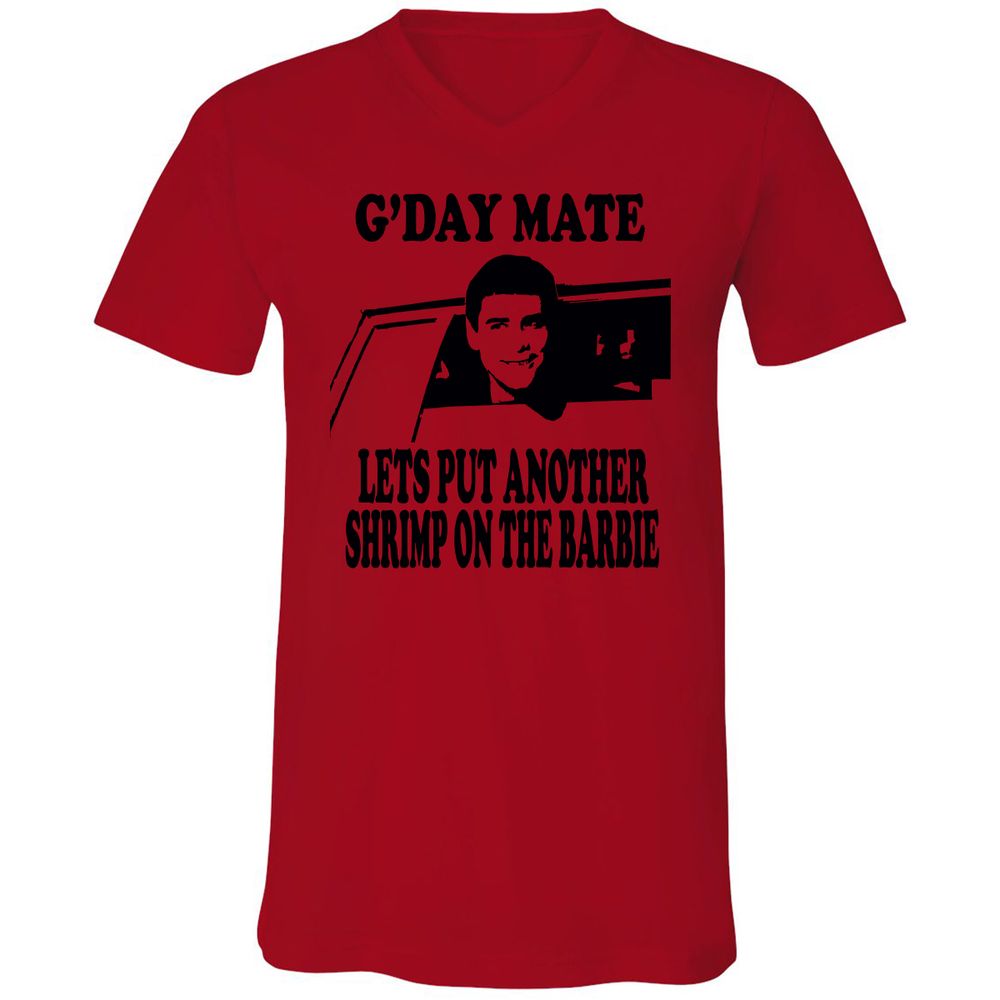 Unisex V-Neck T-Shirt - 4LD122VM - Red - 3