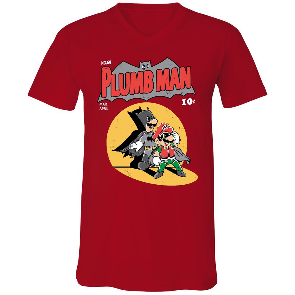 Unisex V-Neck T-Shirt - SNSMHH67 - Red - 3