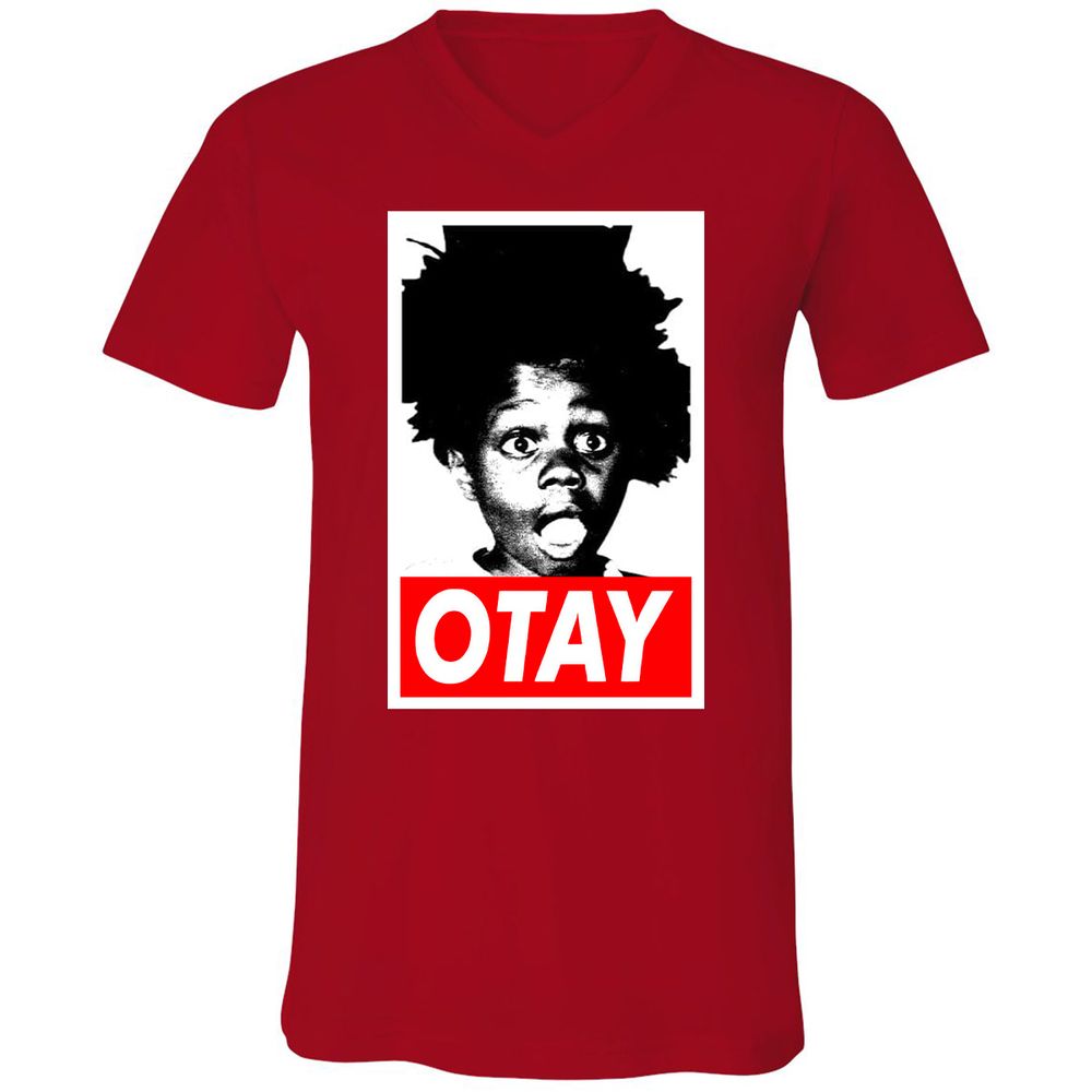 Unisex V-Neck T-Shirt - BW6CY1Y4 - Red - 3