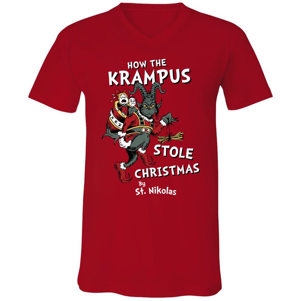 Unisex V-Neck T-Shirt - 7WBFTMYF - Red - 3