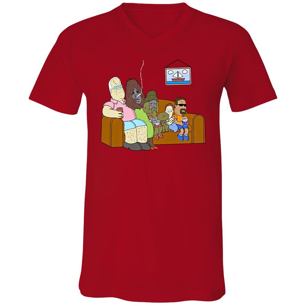 Unisex V-Neck T-Shirt - 4FZ2DKDU - Red - 3