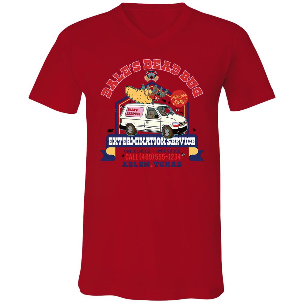 Unisex V-Neck T-Shirt - H8UVTYSC - Red - 3