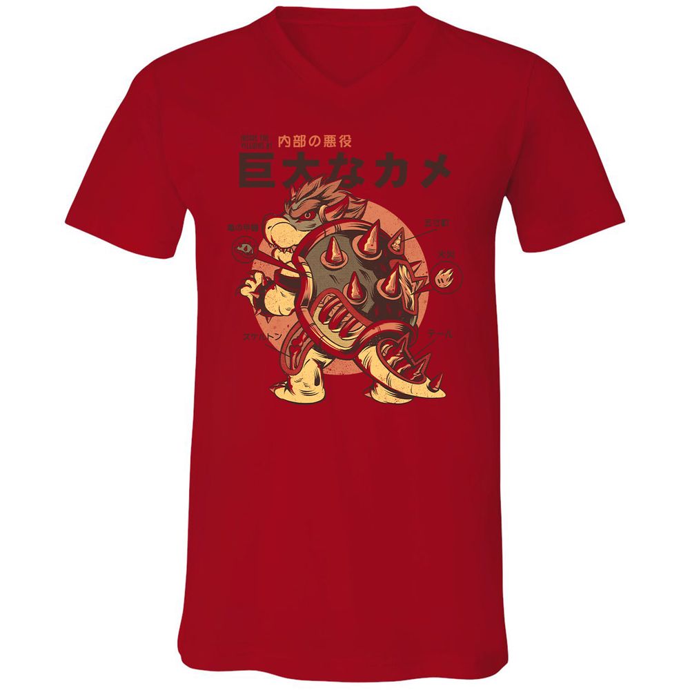 Unisex V-Neck T-Shirt - XJPUBABX - Red - 3