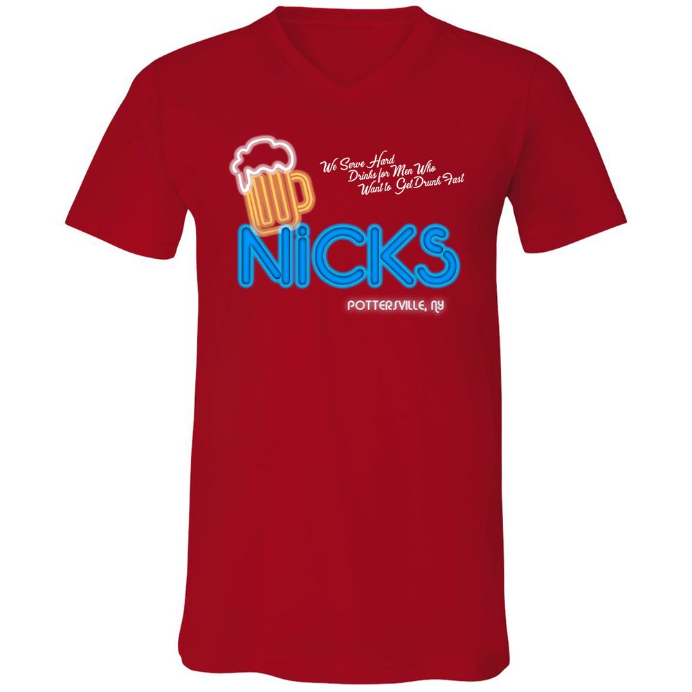 Unisex V-Neck T-Shirt - 6QKXNHTC - Red - 3