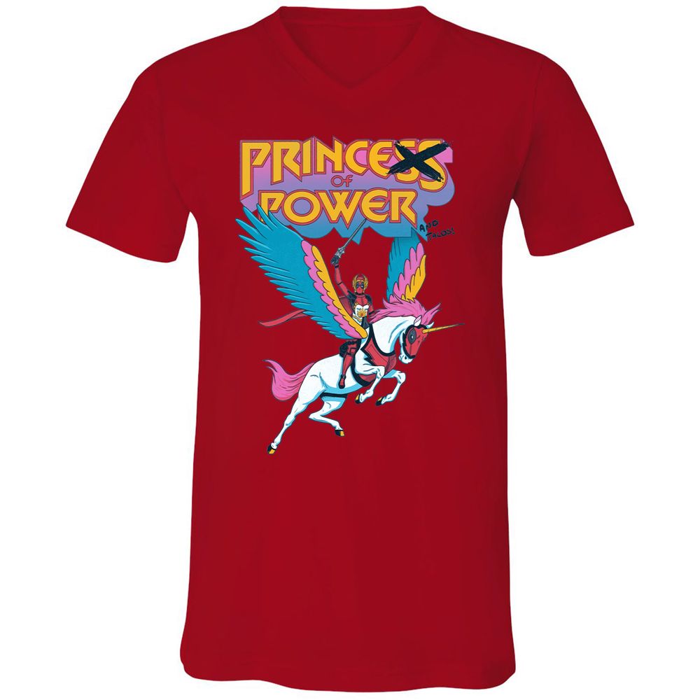 Unisex V-Neck T-Shirt - MZR7CYT8 - Red - 3