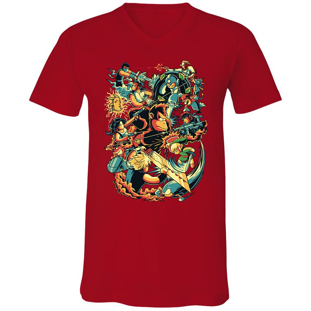 Unisex V-Neck T-Shirt - PV3HVH66 - Red - 3
