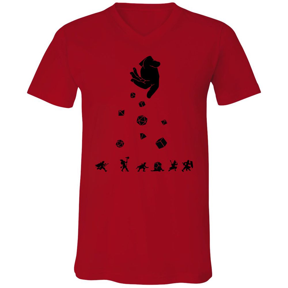 Unisex V-Neck T-Shirt - WXWGK7HJ - Red - 3