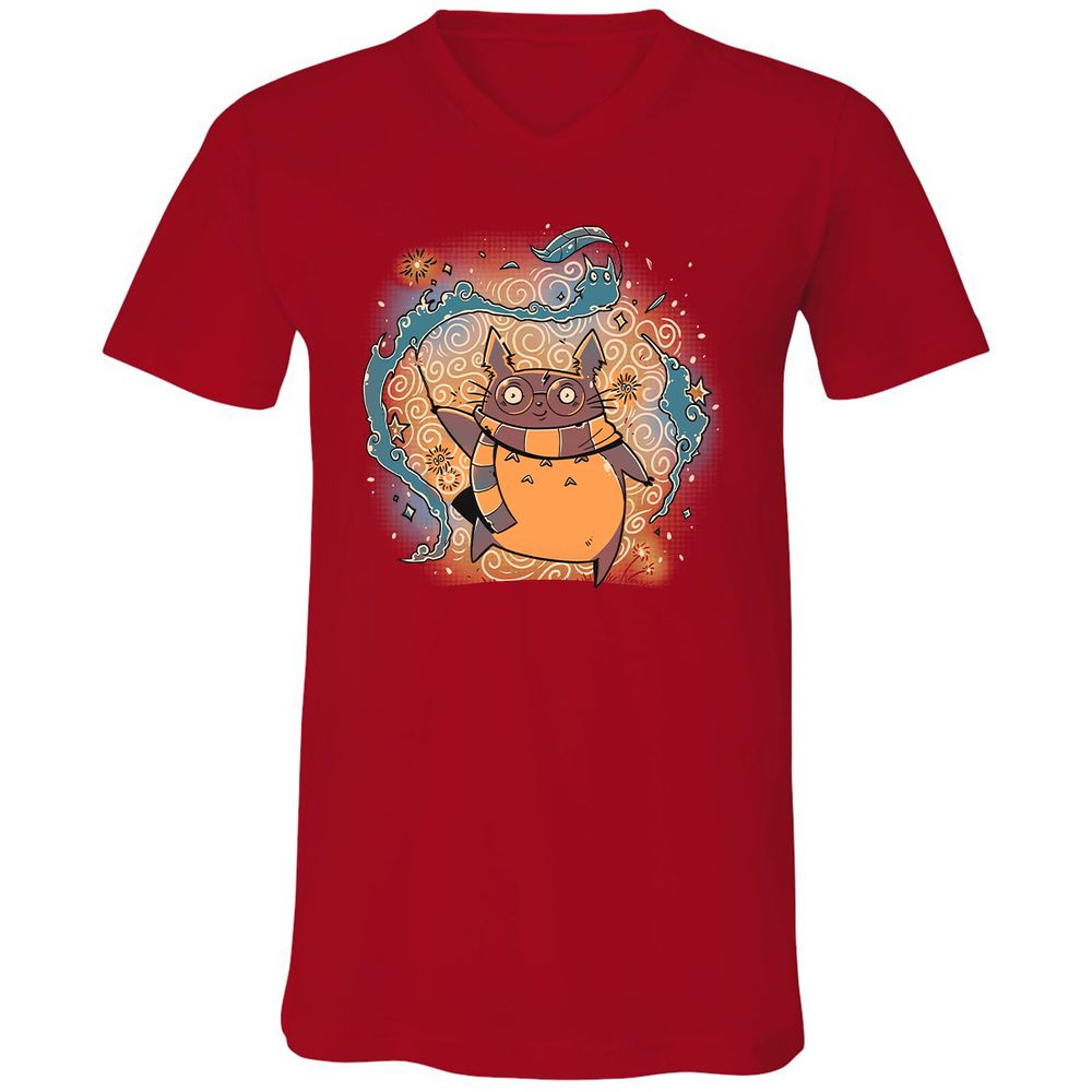 Unisex V-Neck T-Shirt - 5K4QAN57 - Red - 3