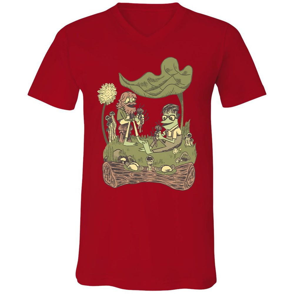 Unisex V-Neck T-Shirt - Q6UU7LTZ - Red - 3
