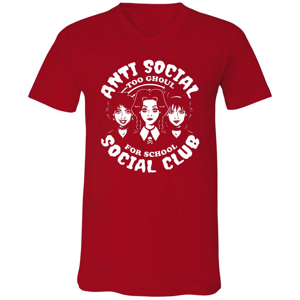 Unisex V-Neck T-Shirt - Q78NJGAG - Red - 3