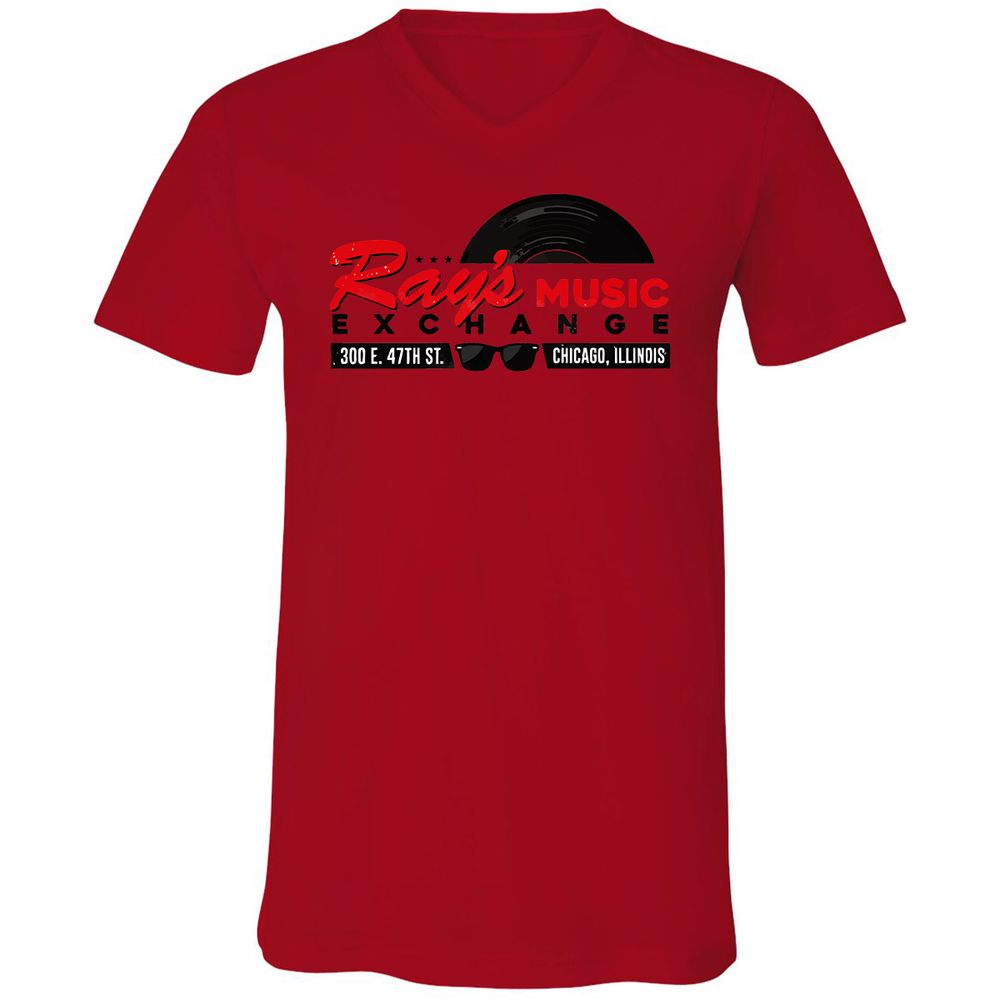 Unisex V-Neck T-Shirt - NX44KWYY - Red - 3