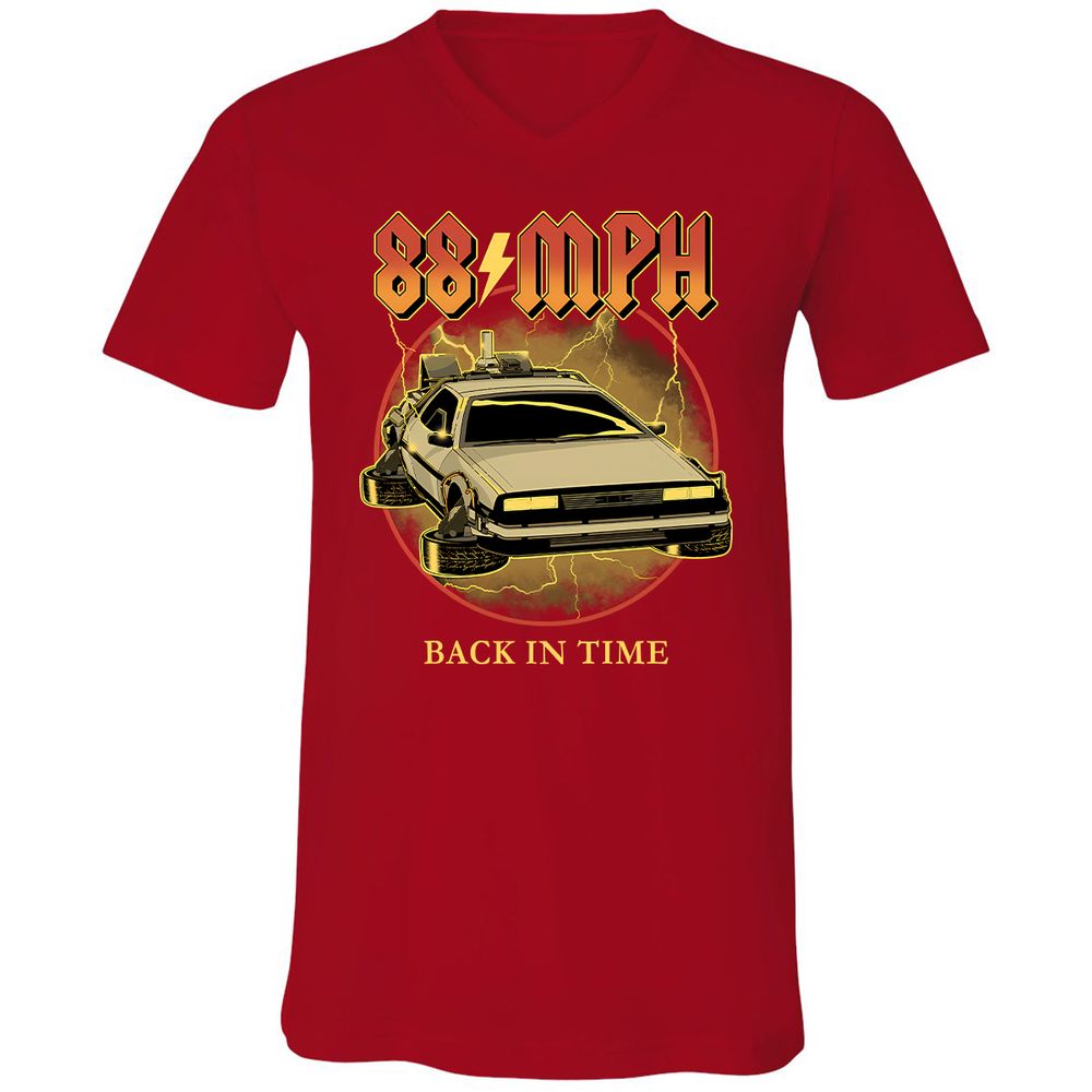 Unisex V-Neck T-Shirt - VE3FR5UV - Red - 3