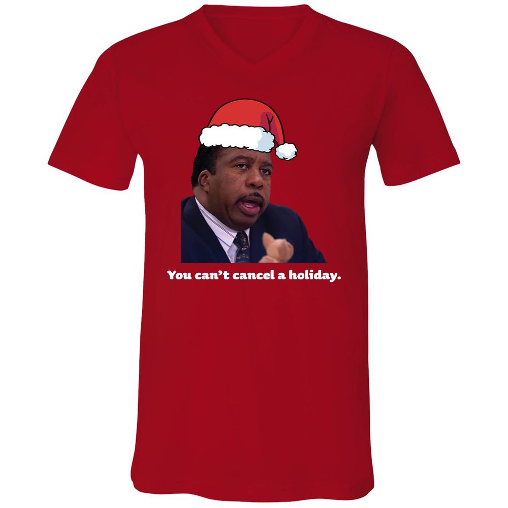 Unisex V-Neck T-Shirt - XZK6U3S8 - Red - 3