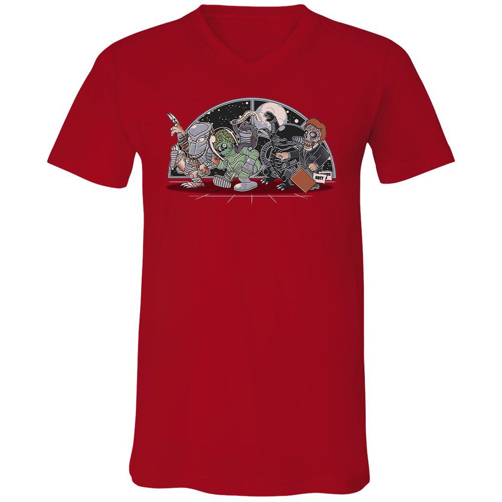 Unisex V-Neck T-Shirt - 8N4DM9Y6 - Red - 3