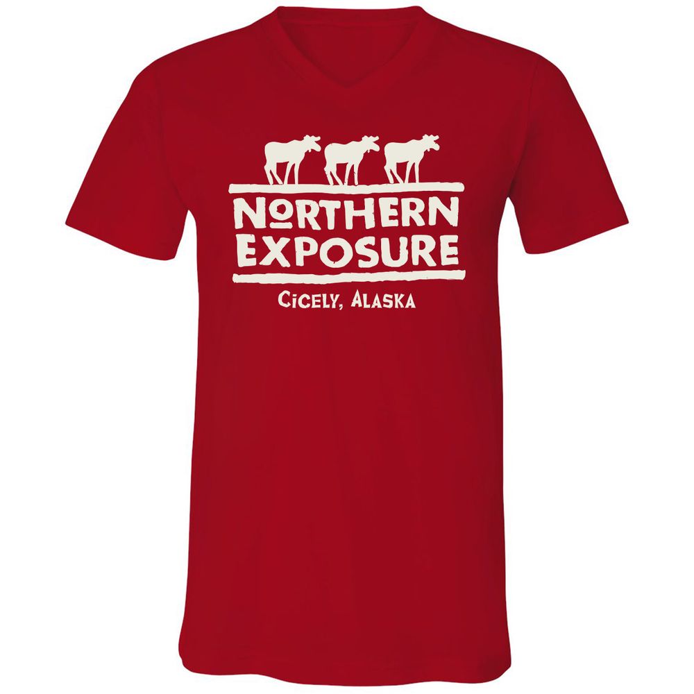 Unisex V-Neck T-Shirt - 9LMJQAS6 - Red - 3