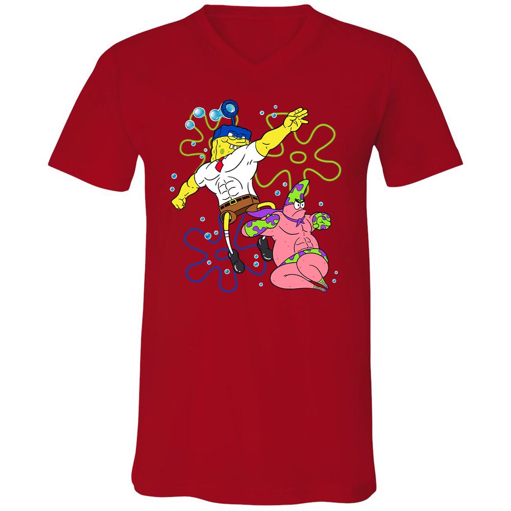 Unisex V-Neck T-Shirt - 8RRK6HKW - Red - 3